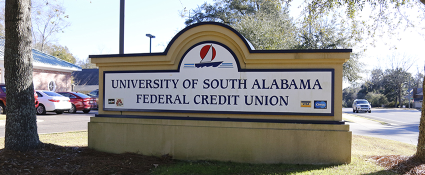 USA Credit Union Sign outside of the building